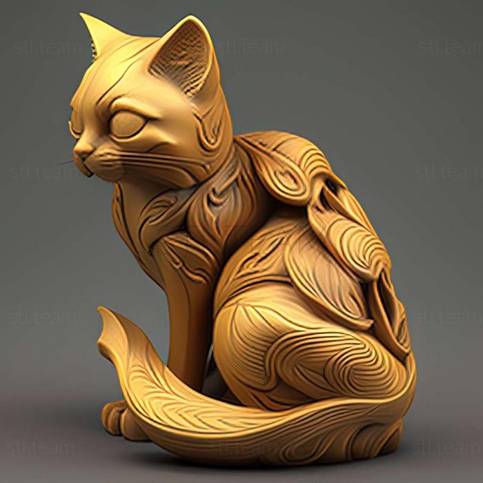 3D model Asian cat (STL)